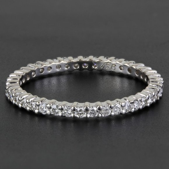 New Jolie 18k White Gold Stackable Diamond Eternity Band - Picture 1 of 3
